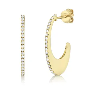 0.34ctw Diamond Oval Hoop Earring