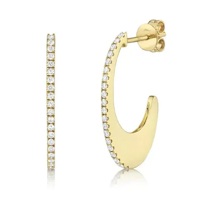 0.34ctw Diamond Oval Hoop Earring