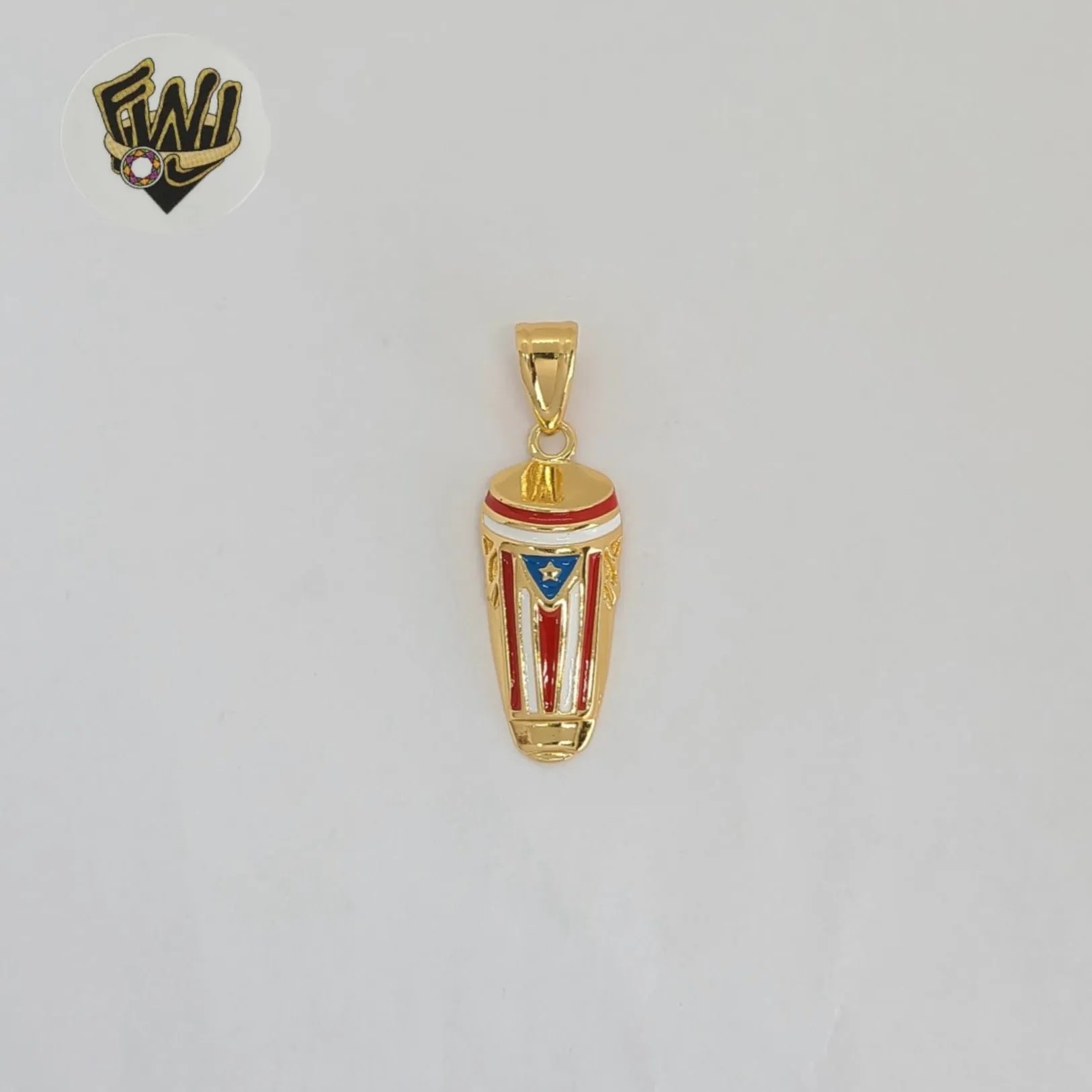 (1-2330-2) Gold Laminate - Flag Pendant - BGO