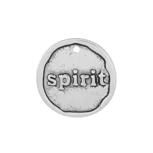 10 Pcs Tibetan Silver "SPIRIT" CARVED 20mm DIA. Charms Pendants, Lead & Nickel Free Metal Charms Pendants Beads