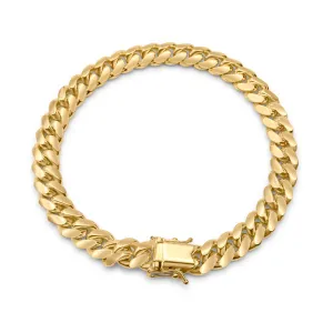 10K Solid Yellow Gold Miami Cuban Link Bracelet 8.5mm