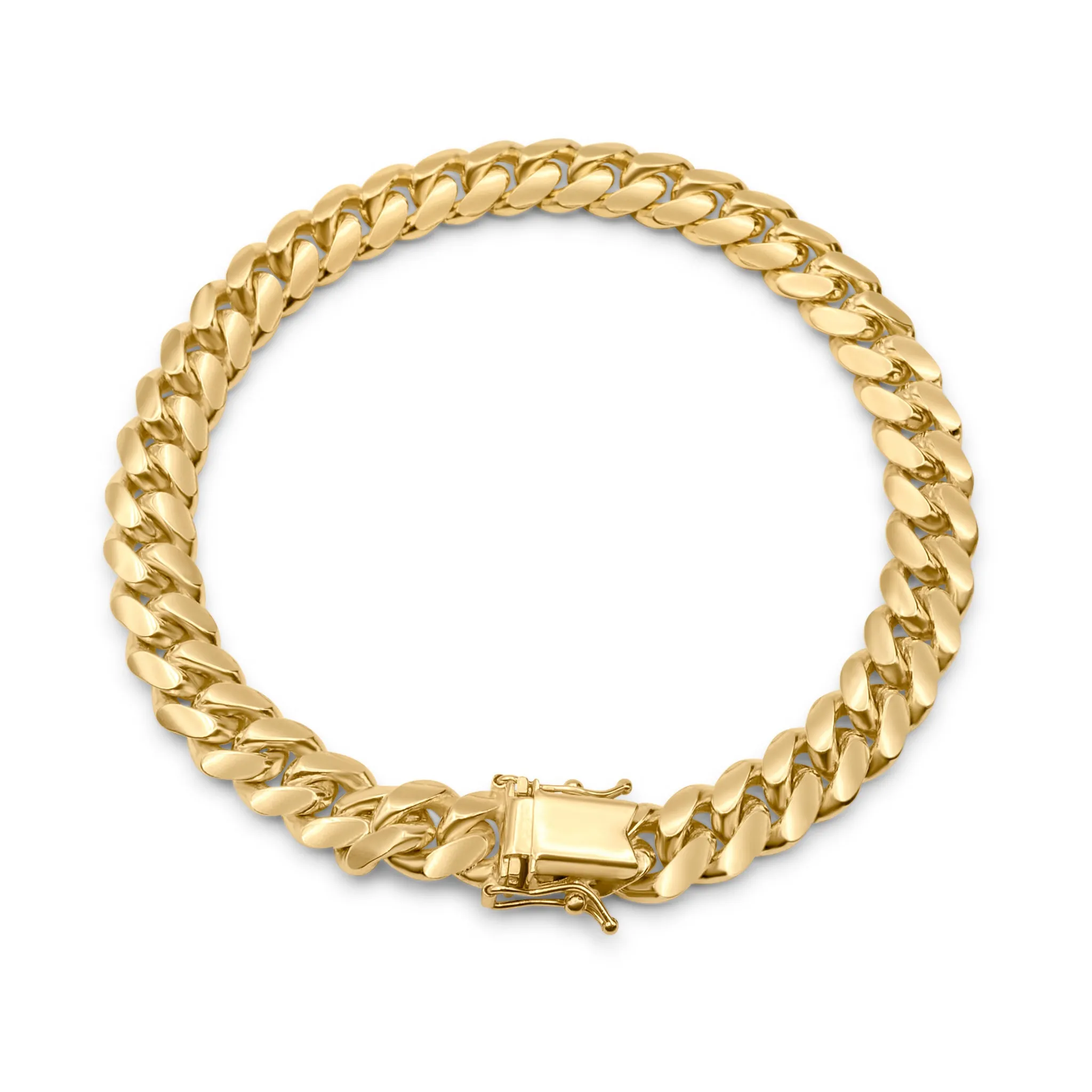 10K Solid Yellow Gold Miami Cuban Link Bracelet 8.5mm