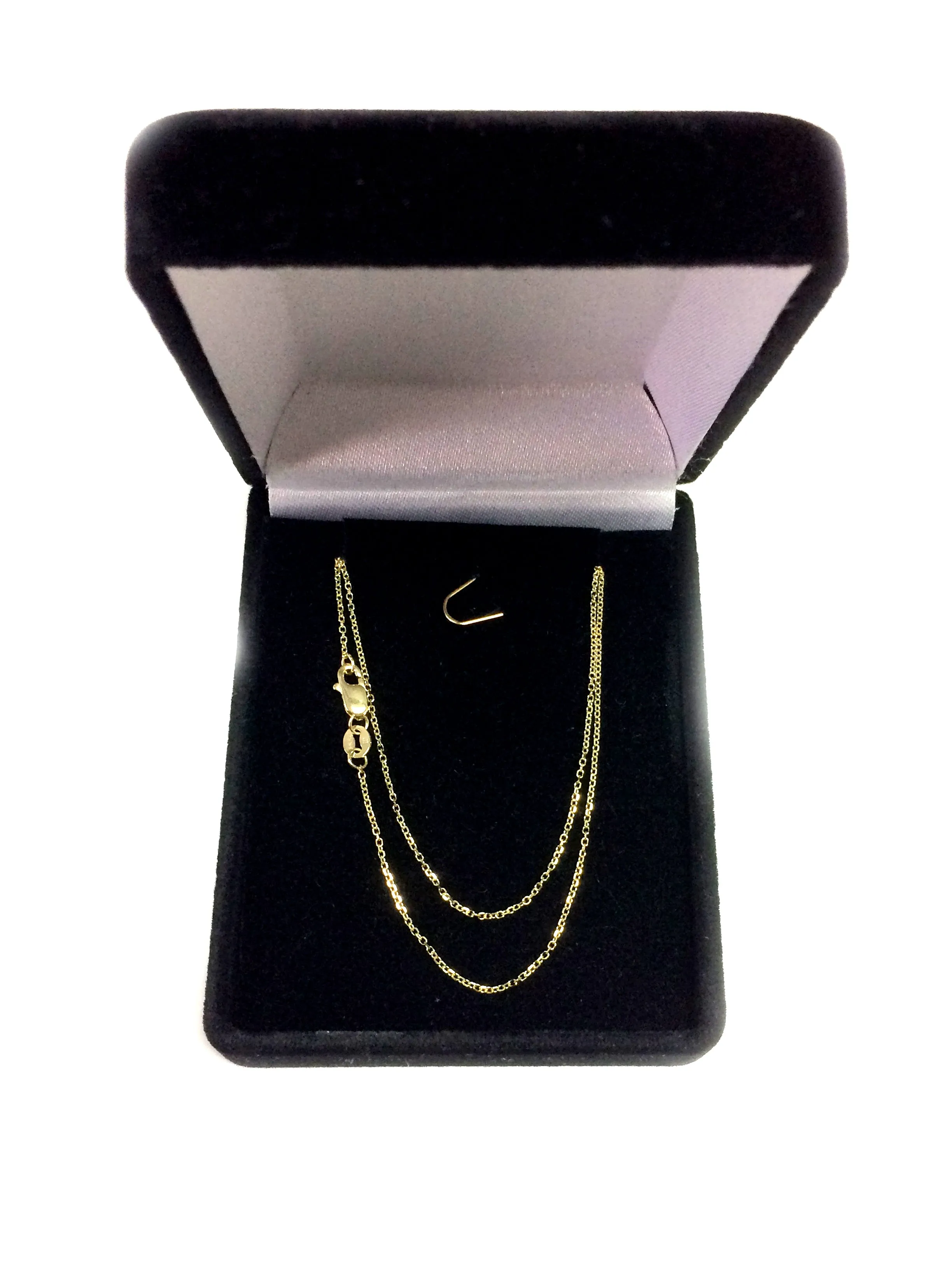 10k Yellow Gold Cable Link Chain Necklace, 1mm, 18"