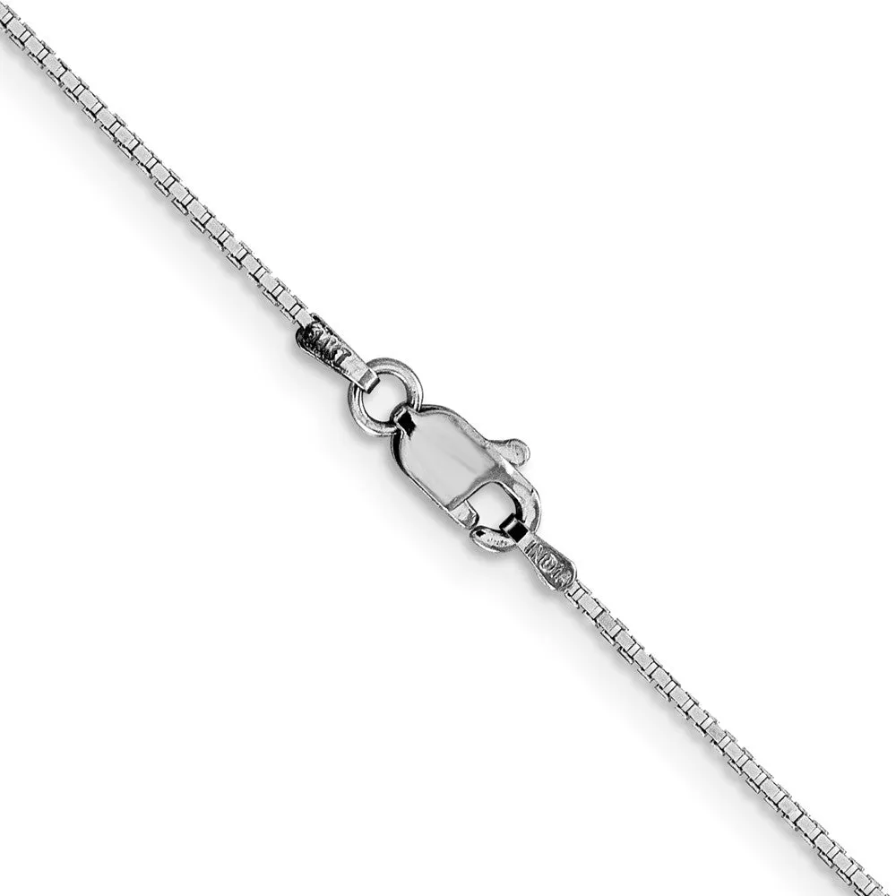 10KT White Gold 16-inch 1MM Lobster Clasp Box Chain