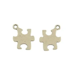 10Pcs Tibetan Silver Jigsaw puzzle piece Autism Symbol 22mm x 14mm Charms Pendants Beads