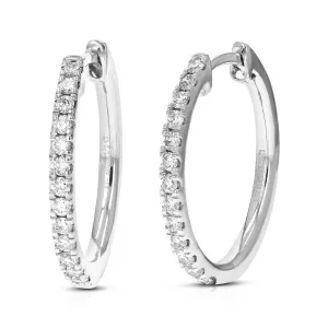 1/2 cttw Lab Grown Diamond Prong Hoop Earrings in Sterling Silver