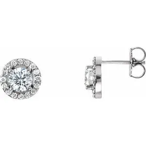 14K Rose 3/8 CTW Natural Diamond Halo-Style Earrings