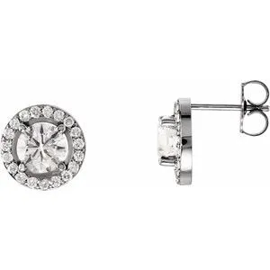 14K Rose 3/8 CTW Natural Diamond Halo-Style Earrings