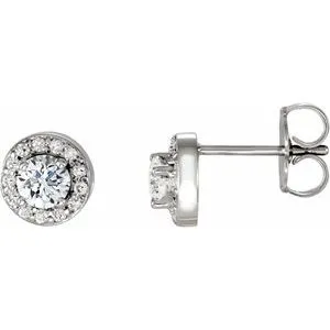 14K Rose 3/8 CTW Natural Diamond Halo-Style Earrings