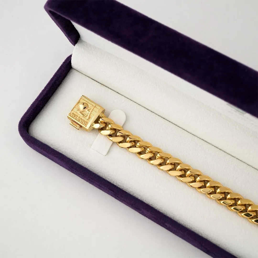 14k Yellow Gold Cuban Link Bracelet 8.5 mm