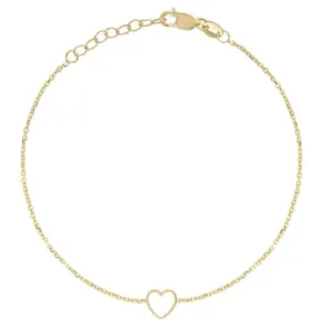 14k Yellow Gold Mini Enamel Heart Bracelet