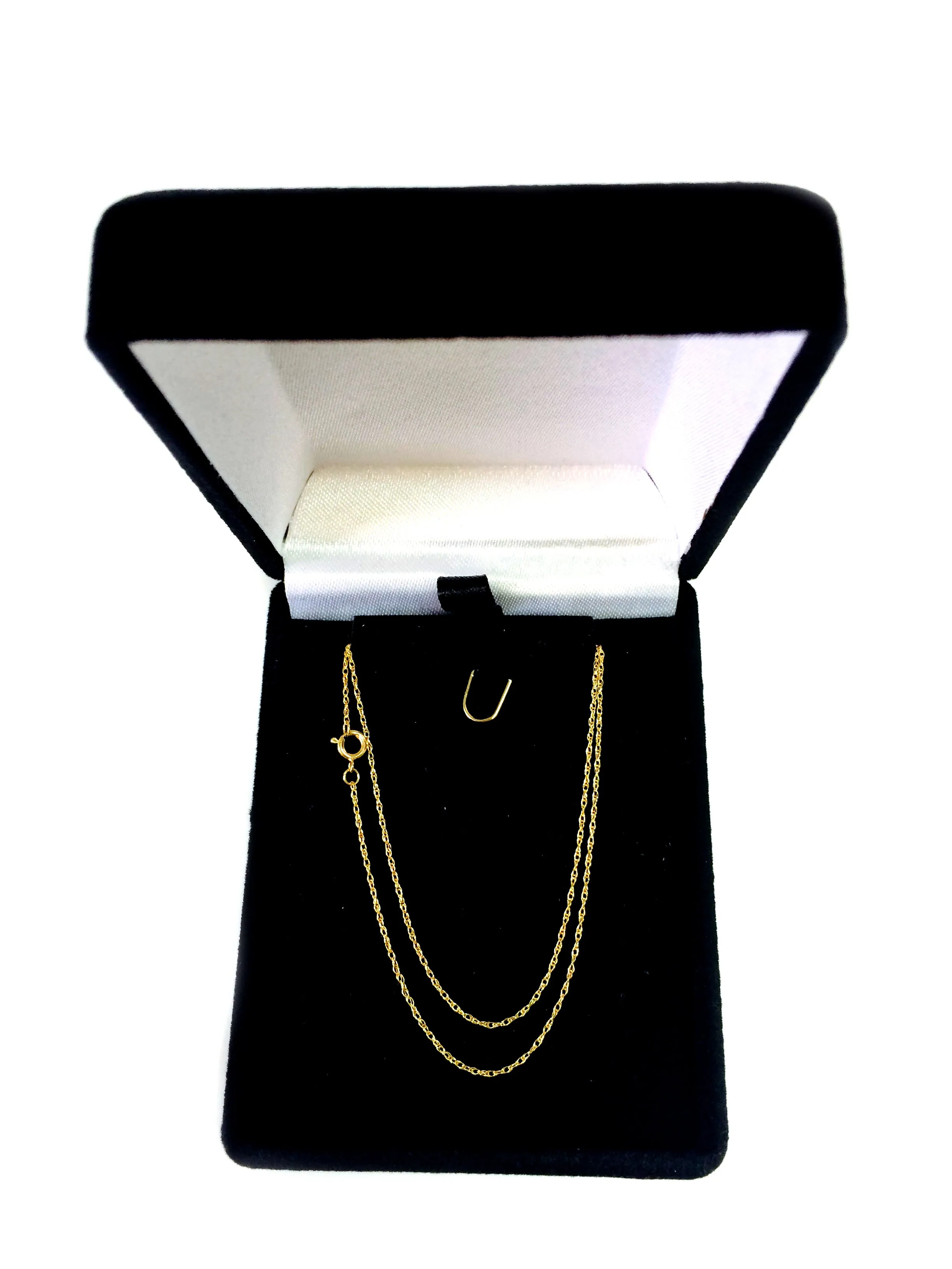 14k Yellow Gold Rope Chain Necklace, 0.6mm