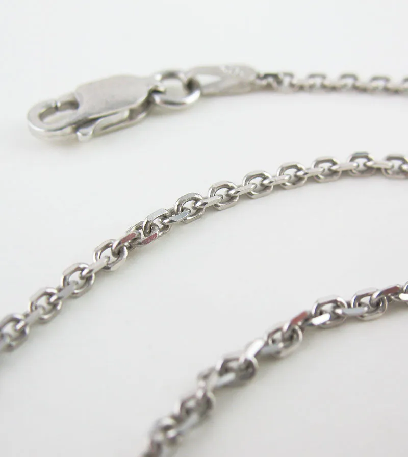 1.8 mm Diamond-Cut Cable Chain, Rhodium-Plated Sterling Silver