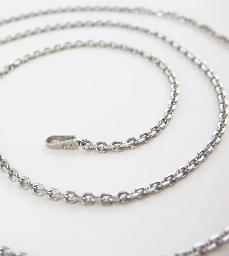 1.8 mm Diamond-Cut Cable Chain, Rhodium-Plated Sterling Silver