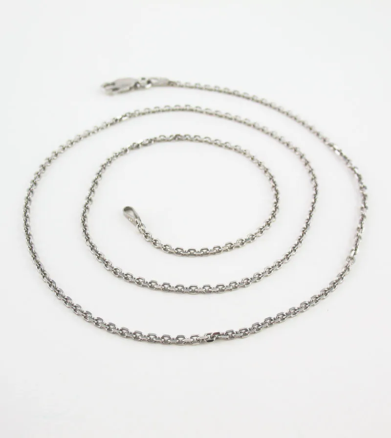 1.8 mm Diamond-Cut Cable Chain, Rhodium-Plated Sterling Silver