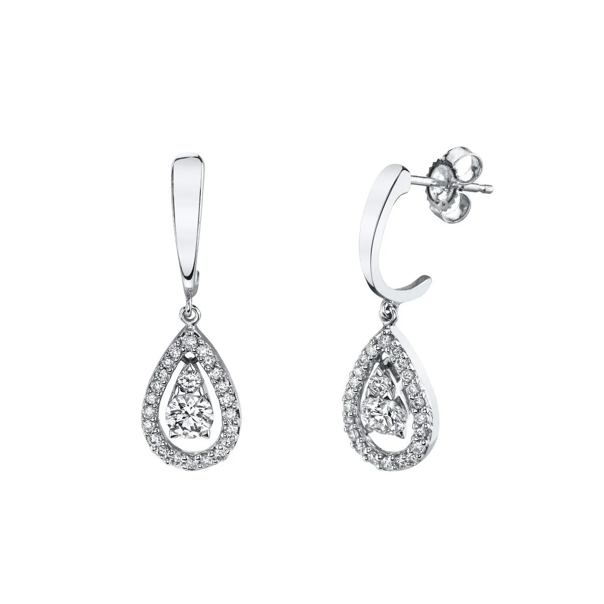 18ct White Gold Teardrop 0.25ct Diamond Earrings KML1709WR5J