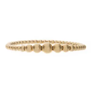 18k Gold Graded Bead Bracelet