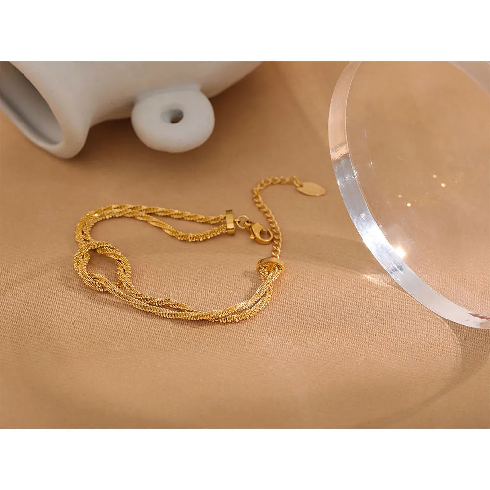 18k Gold Plated Knot Bangle Bracelet