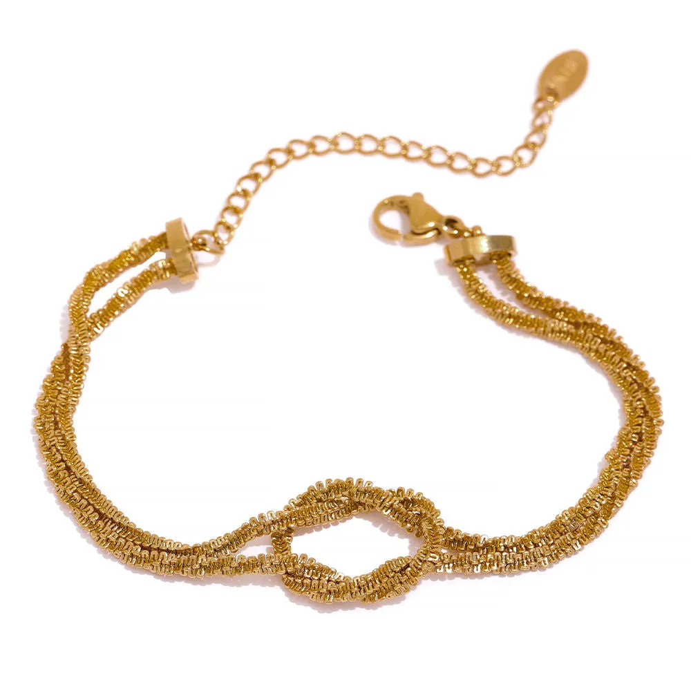 18k Gold Plated Knot Bangle Bracelet