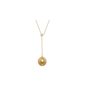 18K Solid Gold Pearl Necklace KN00014