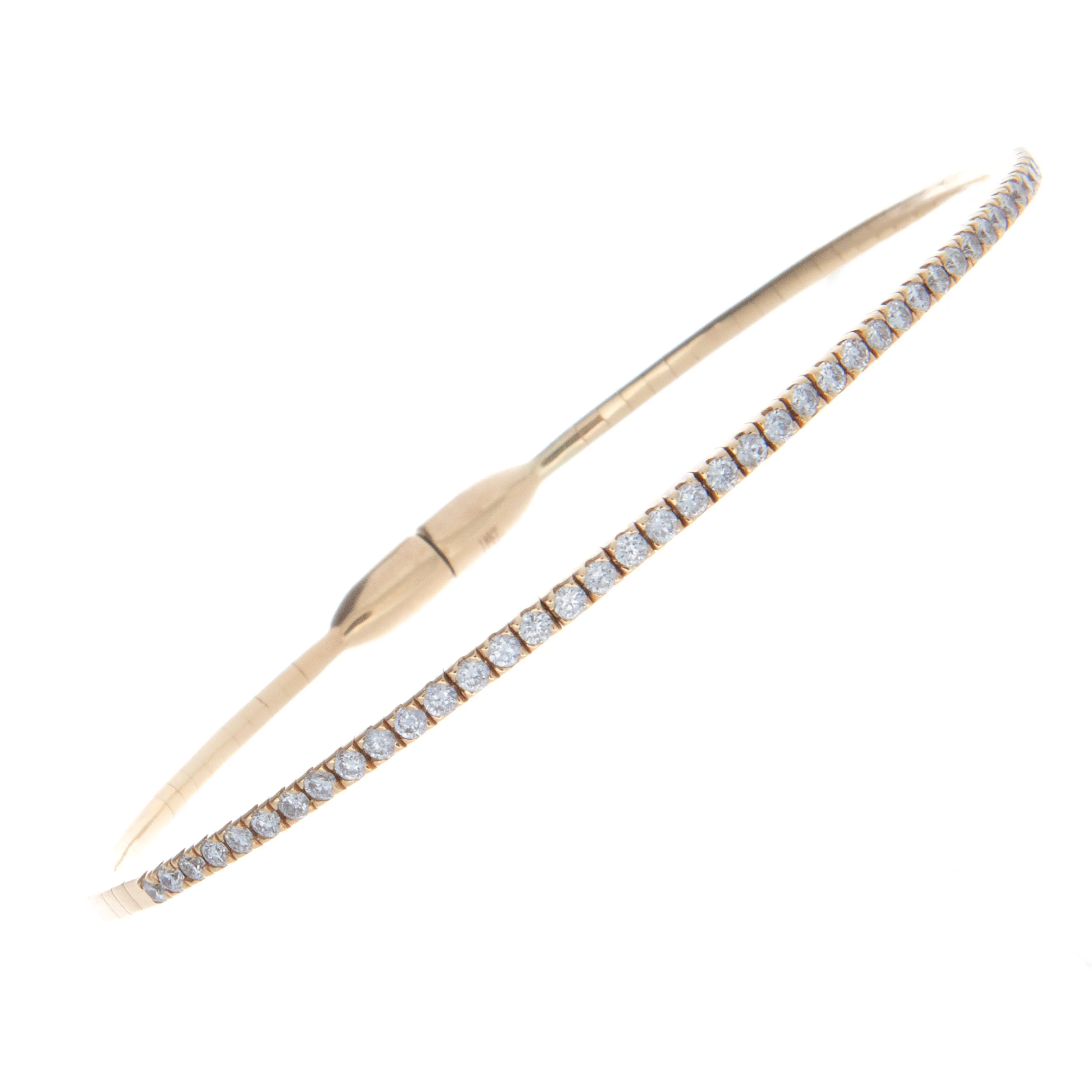 18k Yellow Gold Diamond Stretch Bangle