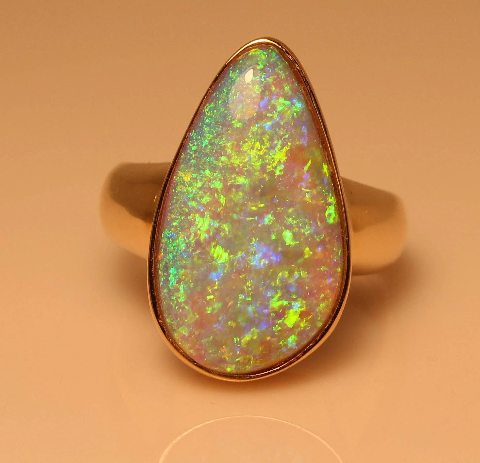 18kt Yellow Gold Boulder Opal ring