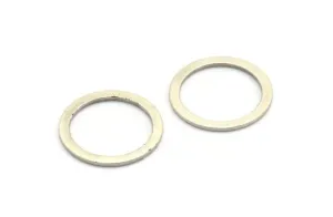 18mm Circle Connectors, 12 Antique Silver Plated Brass Circle Connectors (18x2x1mm) A3687