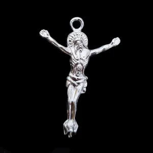 2 Pcs Pack Big size, Shiny Silver and Oxidized tone Cross, about 55mm long, Cross Charms Pendant, Silver shiny plated