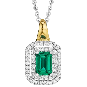 .24 CT DIAMOND .55 CT EMERALD PENDANT