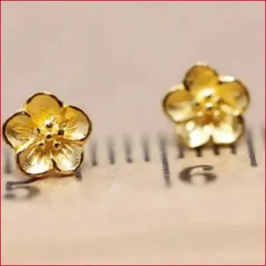 24k Solid Gold Flower Pendants