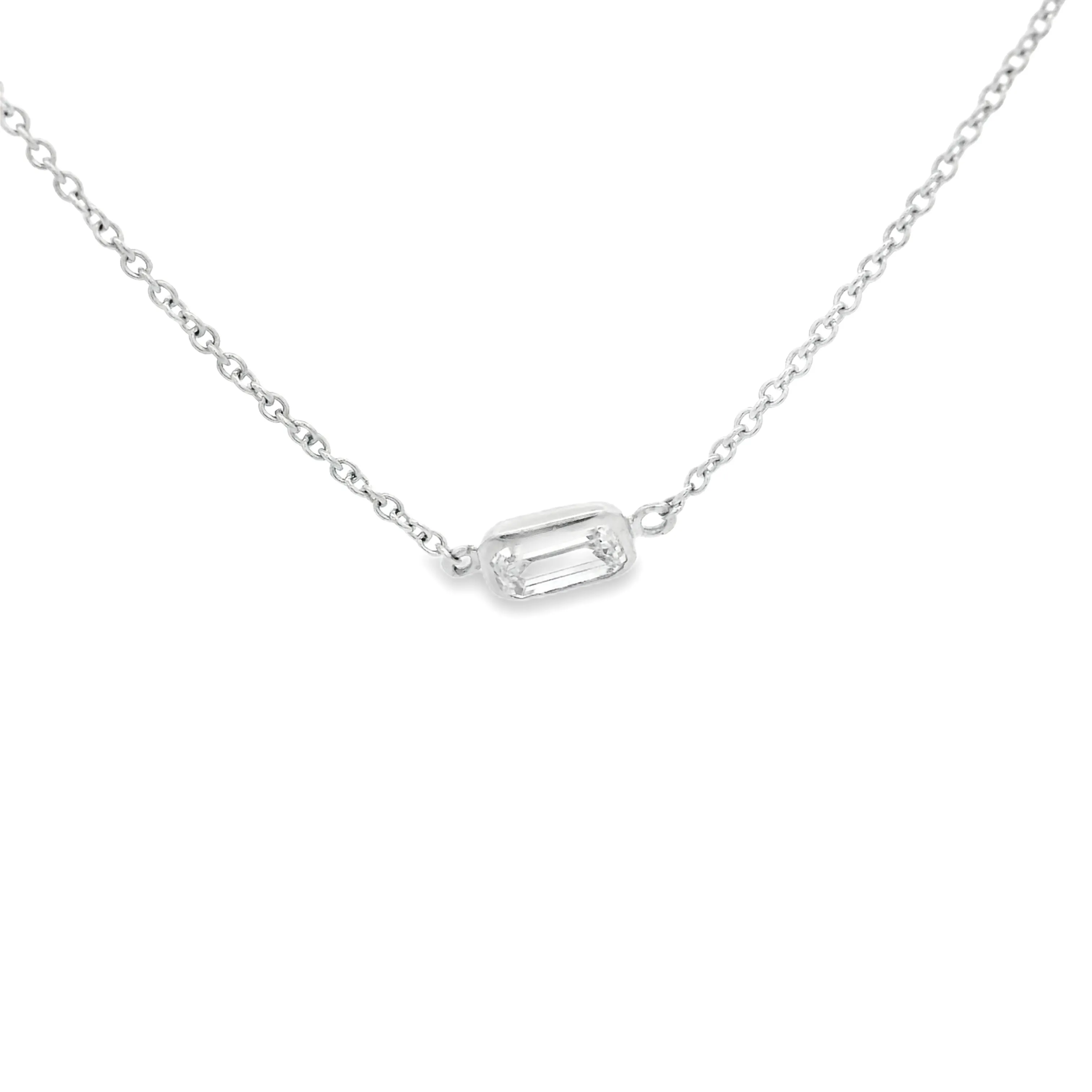 2.59ct 18k White Gold Diamond By The Yard Necklace