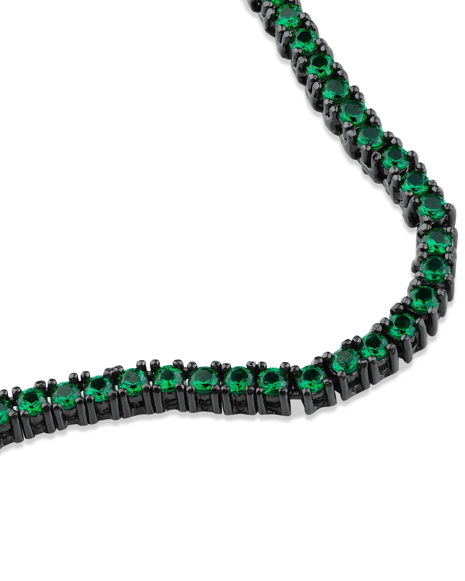 2mm Round Emerald Tennis Necklace