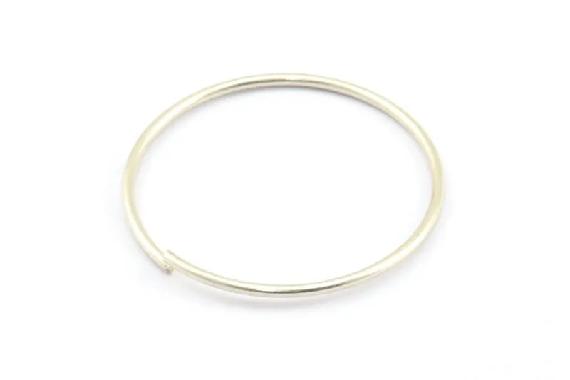 30mm Wire Hoops, 12 Antique Silver Plated Brass Wire Hoops (30x1.2mm) Bs 1230 H0537