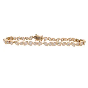 3.61ct 18k Yellow Gold Mixed Shape Bracelet