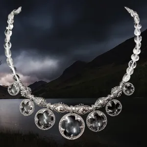 7 Lens Rock Crystal & Silver Necklace from Gotland