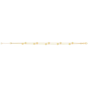 9CT GOLD BEADED DOUBLE CHAIN BRACELET