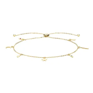 9CT GOLD CHARMS PULL STYLE BRACELET