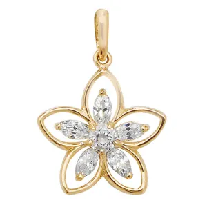 9CT GOLD CZ DAISY PENDANT