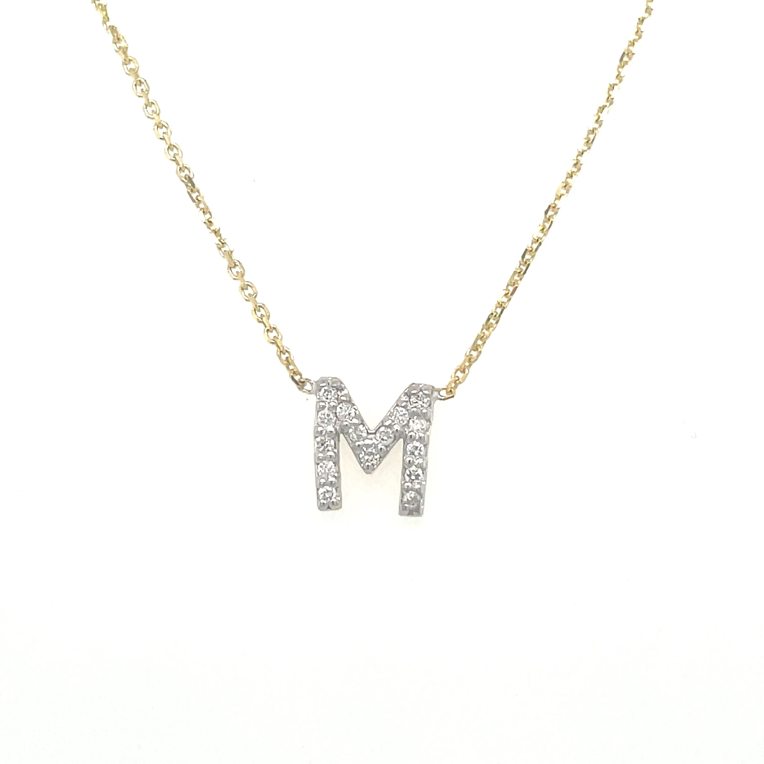 9ct Yellow Gold Mini Dia Initial Necklace