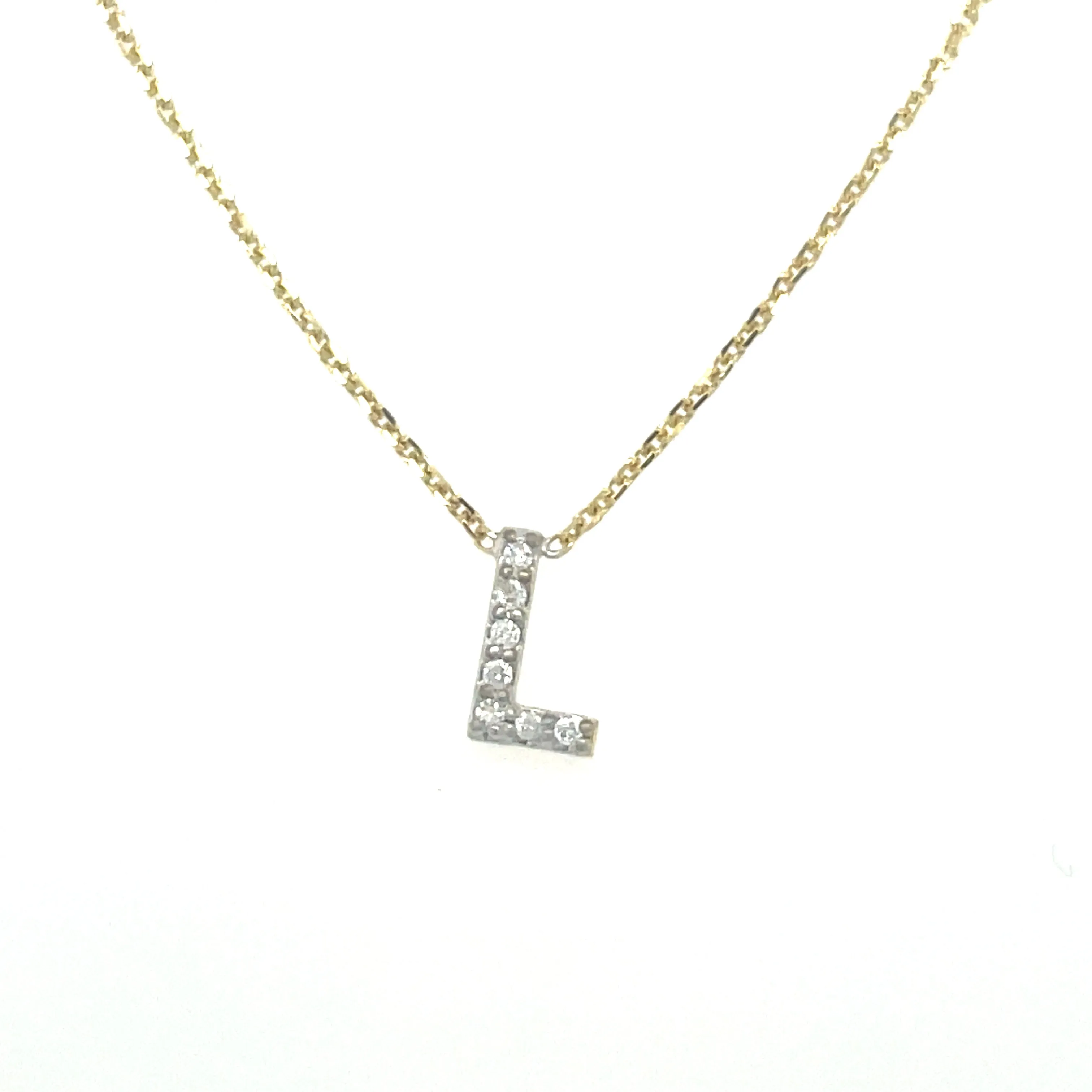 9ct Yellow Gold Mini Dia Initial Necklace