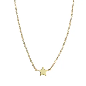 9kt Gold Single Star Pendant Necklace