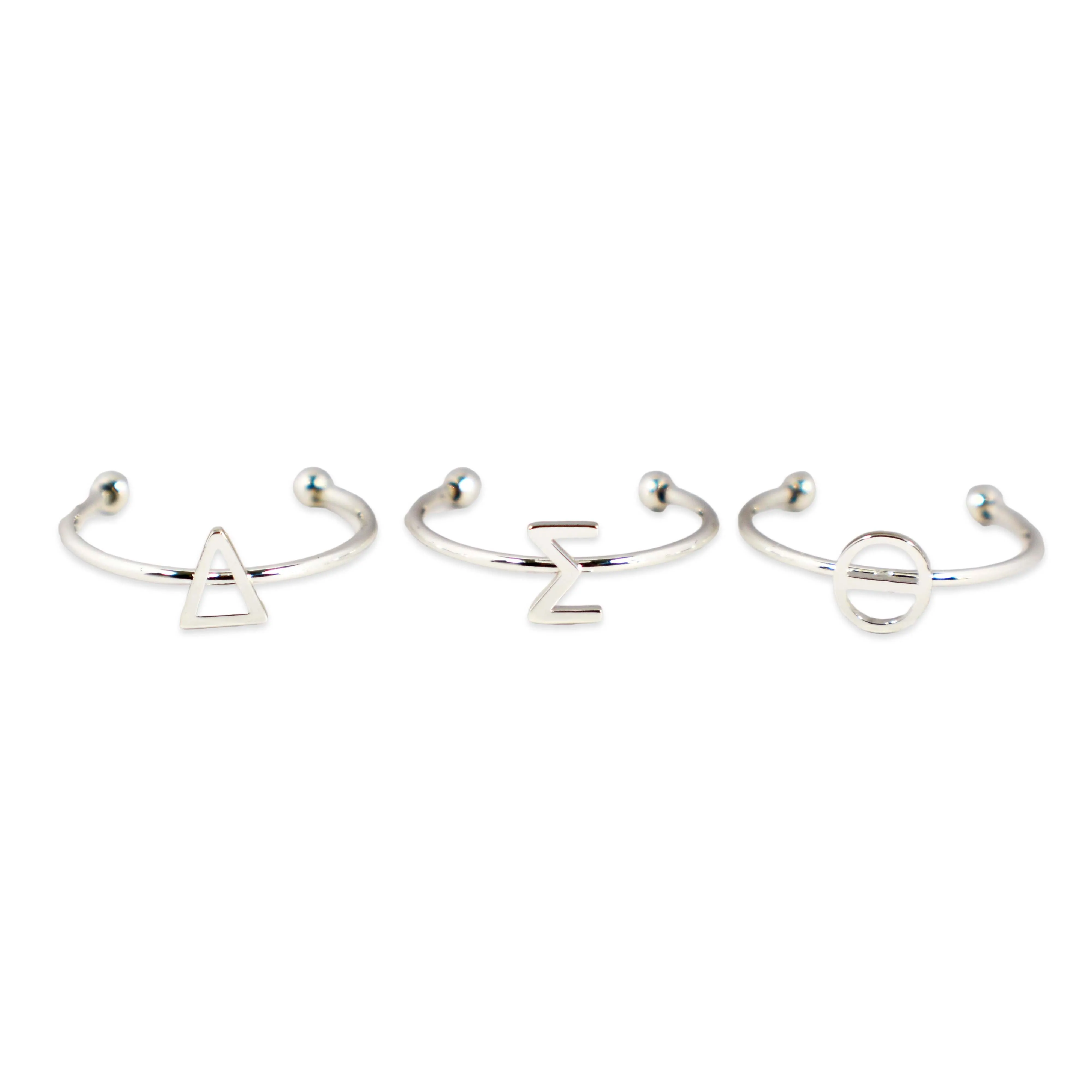 Alpha Epsilon Phi Silver Stacking Ring Set