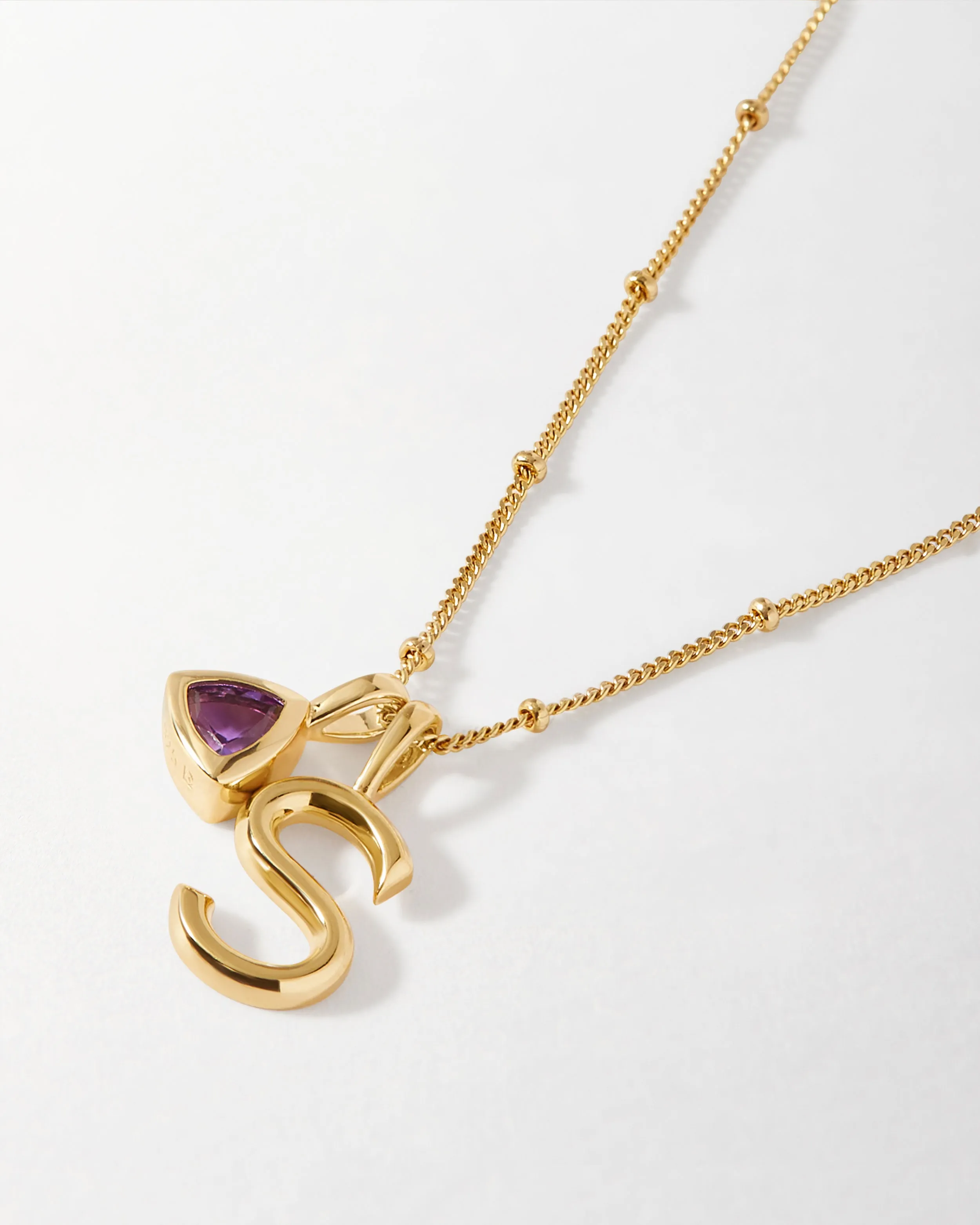 Amethyst February Birthstone Necklace - Gold