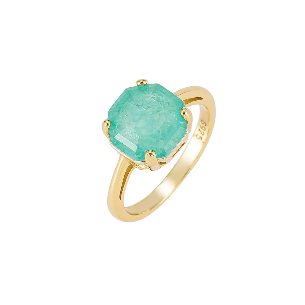 Aqua Topaz Single Stone Ring