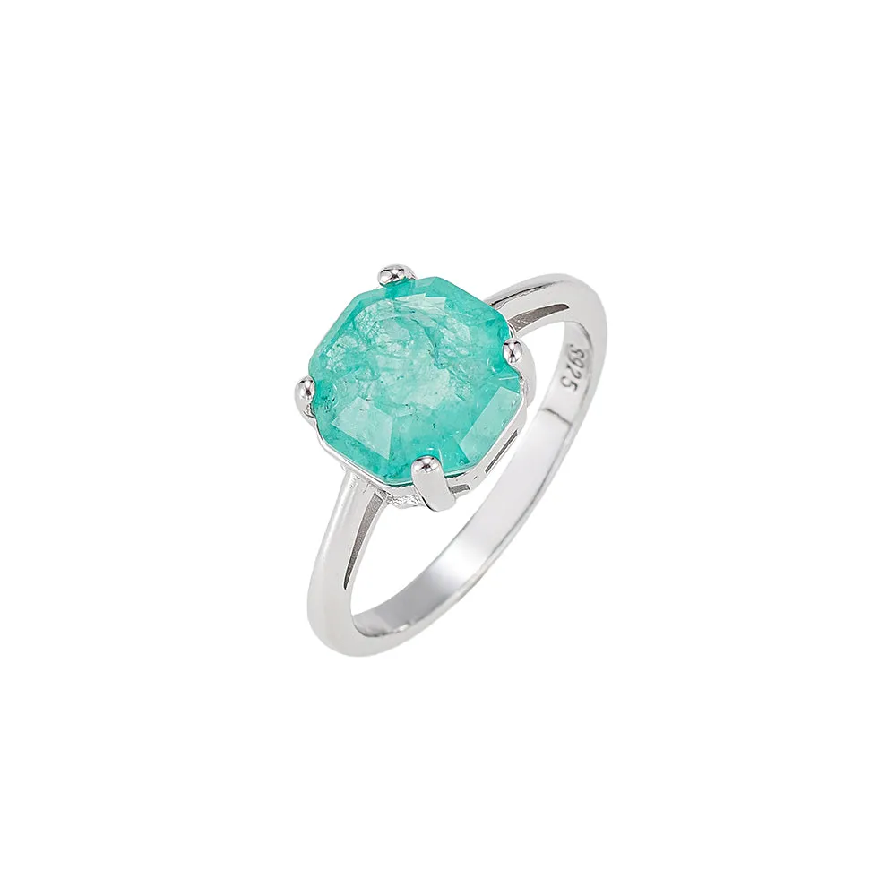 Aqua Topaz Single Stone Ring