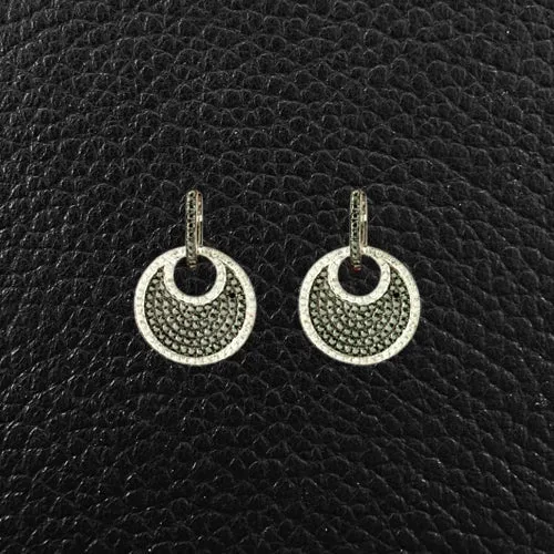 Black & White Diamond Dangle Earrings