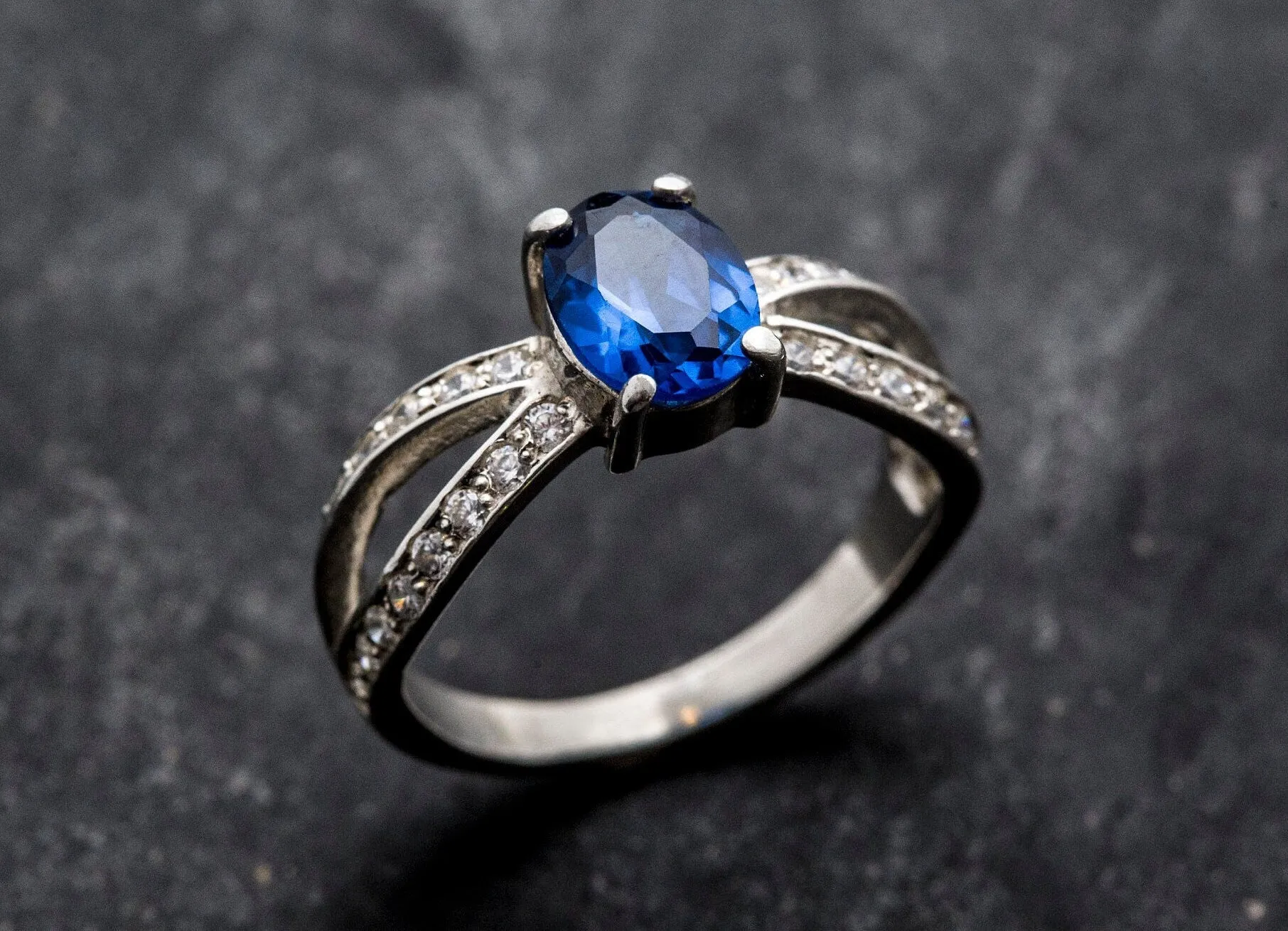 Blue Sapphire Ring - Vintage Sapphire Ring, Blue Promise Ring