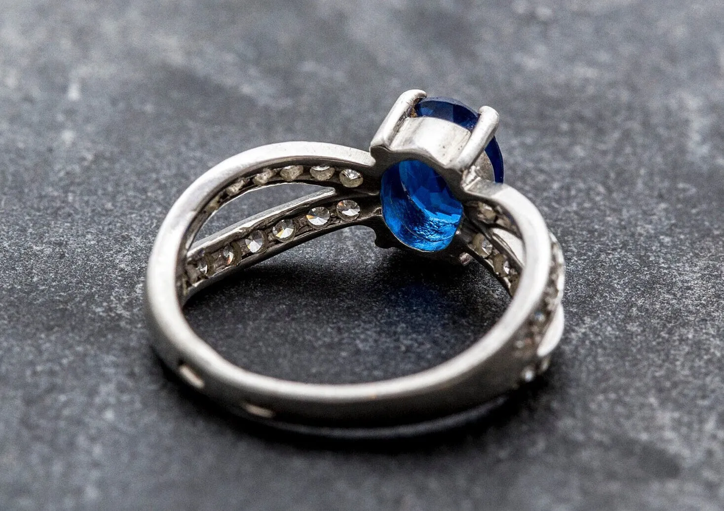 Blue Sapphire Ring - Vintage Sapphire Ring, Blue Promise Ring