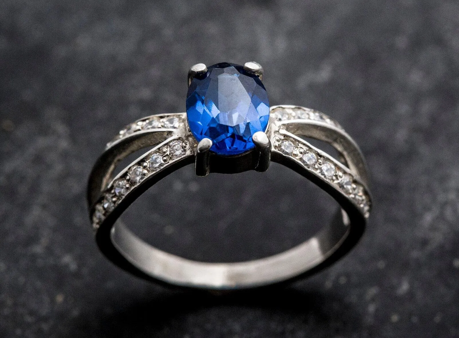 Blue Sapphire Ring - Vintage Sapphire Ring, Blue Promise Ring