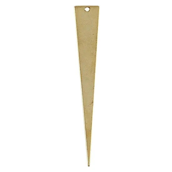 Brass Pendants - Long Triangle 18k Gold Plated - Pkg/4